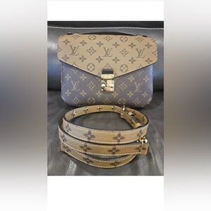 Louis Vuitton Pochette Metis Reverse LV Monogram Crossbody Shoulder Purse M44876